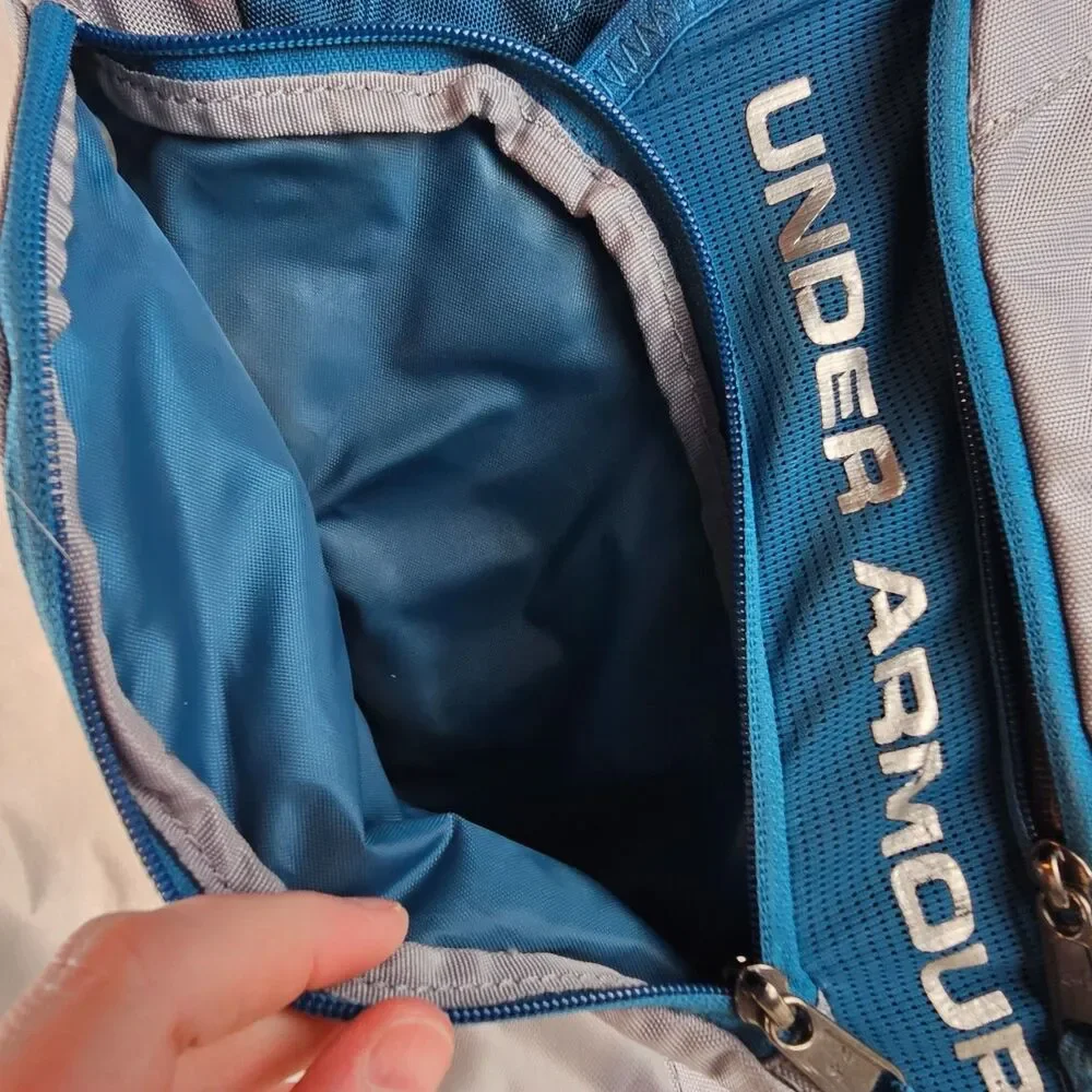 Under Armour Backpack Blue Gray Storm Laptop School Bag Padded Athletic Travel